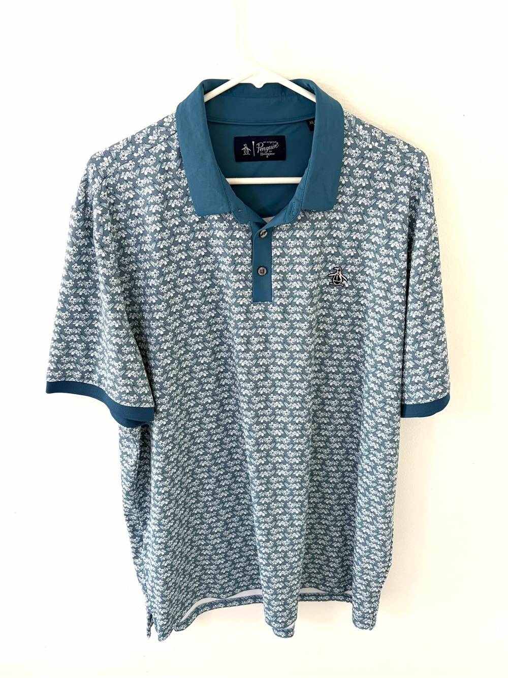 Original Penguin Floral Print Performance Polo, Size: XL